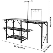 Load image into Gallery viewer, Camping Kitchen Table Folding Portable Cook Station Tables Shelves &amp;A Sink