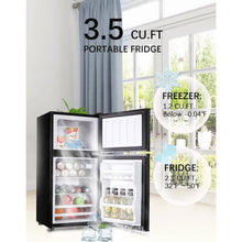 Load image into Gallery viewer, 3.5 Cu.ft Mini Fridge Freezer, 2 Door Small Refrigerator, 7 Level Adjustable Thermostat Freezer Fridge for Living Room, Kitchen and Apartment, Sivelr