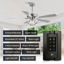 Load image into Gallery viewer, Parrot Uncle 52 - Inch Contemporary Chrome Ceiling Fan with Integrated LED Lights and Remote Control