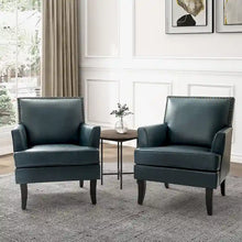 Load image into Gallery viewer, Nileus Set of 2 Modern Classic Polyester Accent Chairs with Solid Wood Legs by HULALA HOME