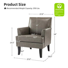 Load image into Gallery viewer, Nileus Set of 2 Modern Classic Polyester Accent Chairs with Solid Wood Legs by HULALA HOME