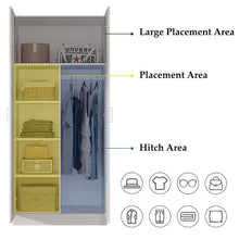 Load image into Gallery viewer, Freestanding 2 - Door Bedroom Armoire with Hanging Rod