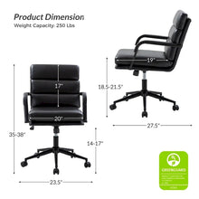 Load image into Gallery viewer, Joseph Contemporary Faux Leather Task Chair with Tilt Lock and Center Tilt by HULALA HOME