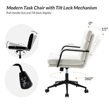 Load image into Gallery viewer, Joseph Contemporary Faux Leather Task Chair with Tilt Lock and Center Tilt by HULALA HOME