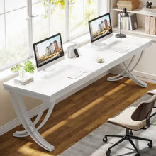 Load image into Gallery viewer, 78.74 - Inch Extra Long Double Computer Desk with Stylish Metal Legs for Home Office