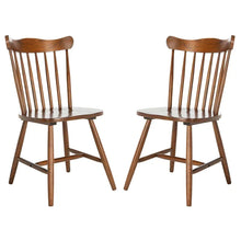 Load image into Gallery viewer, Set of 2 SAFAVIEH Margretta Spindleback Windsor Dining Chairs - Dimensions: 17" W x 19" L x 34" H