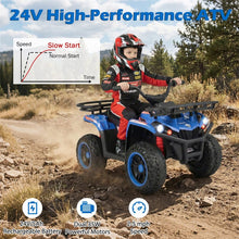 Load image into Gallery viewer, 24V Kids ATV Ride On Quad, Electric 4 Wheeler Toy with 5Mph Max Speed, LED Headlights, Music, Front &amp; Rear Storage for Boys Girls