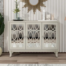 Load image into Gallery viewer, Mirrored Buffet Cabinet with Glass Doors and Silver Handles - 3 - Door Sideboard for Living Room, Hallway, and Dining Room