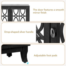 Load image into Gallery viewer, Mirrored Buffet Cabinet with Glass Doors and Silver Handles - 3 - Door Sideboard for Living Room, Hallway, and Dining Room