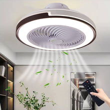Load image into Gallery viewer, Bedroom Ceiling Fans with Lights,Low Profile Flush Mount, White +Coffee Color