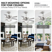 Load image into Gallery viewer, Parrot Uncle 52 - Inch Contemporary Chrome Ceiling Fan with Integrated LED Lights and Remote Control