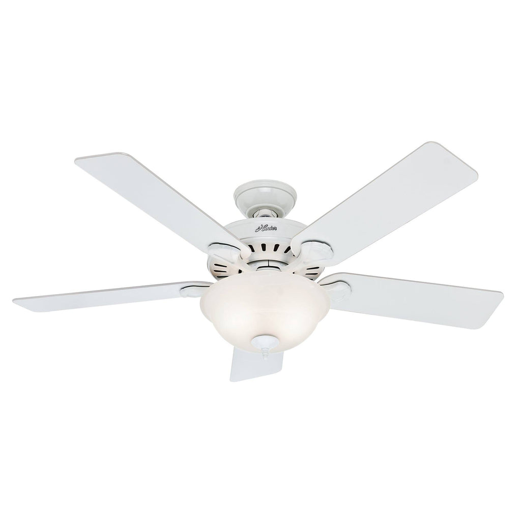 Hunter Pro's Best Five Minute 52" Ceiling Fan with Light - White - White/Beech Blades