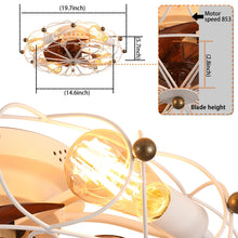 Load image into Gallery viewer, Industrial Cage Ceiling Fan - Low - Profile 7 - Blade Fan with Remote &amp; Light - Modern Rustic Cooling for Small Spaces