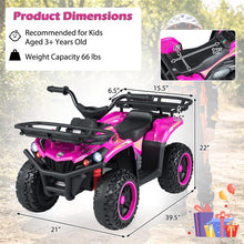 Load image into Gallery viewer, 24V Kids ATV Ride On Quad, Electric 4 Wheeler Toy with 5Mph Max Speed, LED Headlights, Music, Front &amp; Rear Storage for Boys Girls