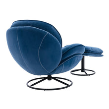 Load image into Gallery viewer, Velvet Swivel Accent Chair with Ottoman, Modern Chaise Lounge Chair with Metal Frame and Footstool, Comfy Armchair Reading Chair