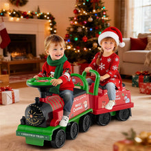 Load image into Gallery viewer, 6V 2-Seater Ride On Train with Detachable Carriage, Under-Seat Storage, Whistle &amp; Flashing LED Lights, Trackless Electric Ride On Toy for Kids