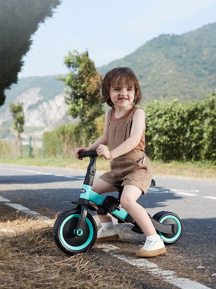 Newyoo TR008 5 - in - 1 Toddler Tricycle with Push Handle, Converts to Balance Bike for 1 - 3 Year Old, Khaki