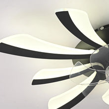 Load image into Gallery viewer, Garwarm Dimmable Ceiling Fan with Light and Remote Control, 27" Small Flush Mounted Ceiling Fan