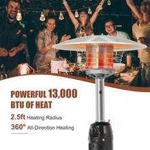 Load image into Gallery viewer, 13,000 BTU Portable Tabletop Propane Patio Heater, Stainless Steel LP Gas Heater with Weighted Base &amp; Adjustable Thermostat for Backyard, Restaurant