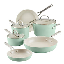 Load image into Gallery viewer, KitchenAid 9-Piece Hard Anodized Ceramic Nonstick Cookware Set, Pistachio