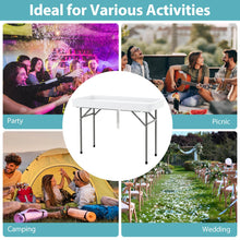 Load image into Gallery viewer, Costway 4 Foot Ice Cooler Folding Table Outdoor Portable Ice Bin Table with Large Sink