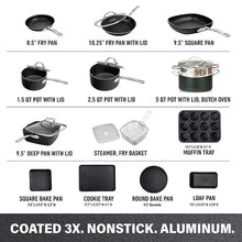 Load image into Gallery viewer, 20-Piece Aluminum Ultra - Durable Non - Stick Diamond Infused Cookware and Bakeware Set