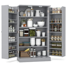 Load image into Gallery viewer, Spaco 17-Tier Kitchen Small Pantry Cabinet with 2 Doors and 6 Adjustable Shelves, Cabinet Pantry, Freestanding 5-Tier Shelving Pantries
