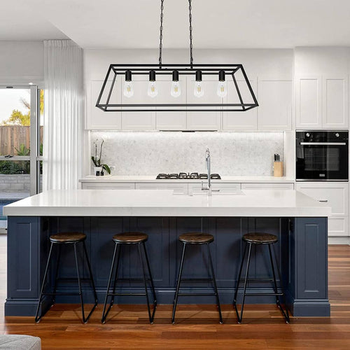 Doffin Modern Kitchen Island Lighting Farmhouse Chandelier - Black
