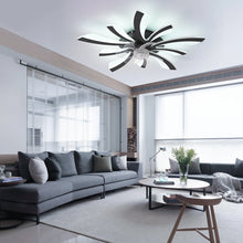 Load image into Gallery viewer, Garwarm Dimmable Ceiling Fan with Light and Remote Control, 27" Small Flush Mounted Ceiling Fan