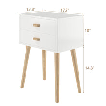 Load image into Gallery viewer, Syngar Nightstand Set of 2, Modern Bedside Tables with 2 Drawers, Storage Shelf and Wood Handles, White Bedroom Furniture
