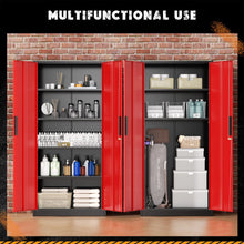 Load image into Gallery viewer, SOLAURA 71" Metal Garage Storage Cabinet with Locking Doors and Adjustable Shelves for Home, Office(Black)