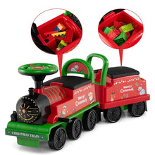 Load image into Gallery viewer, 6V 2-Seater Ride On Train with Detachable Carriage, Under-Seat Storage, Whistle &amp; Flashing LED Lights, Trackless Electric Ride On Toy for Kids