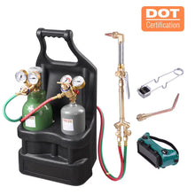 Load image into Gallery viewer, Yescom DOT Oxy Acetylene Torch Kit Gas Tank Brazing Welding Cutting Black Holder Gauge Portable Brass Nozzle Long Pipe Goggles Heavy Duty Oxygen