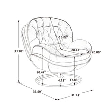 Load image into Gallery viewer, Velvet Swivel Accent Chair with Ottoman, Modern Chaise Lounge Chair with Metal Frame and Footstool, Comfy Armchair Reading Chair