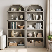 Load image into Gallery viewer, Bookcase 5 Shelf Arched Bookshelf 71.65in Tall Bookcase Farmhouse Display Storage Rack Wooden Bookshelves for Home Office, Living Room(White)
