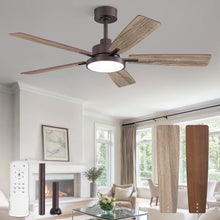 Load image into Gallery viewer, Zardon 52 in Black Ceiling Fan with LED Light and Remote, Downrod 6-Speed and Quiet Reversible DC Motor for Bedroom, Living Room, Indoor