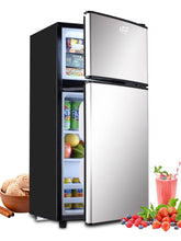 Load image into Gallery viewer, Krib Bling 35cuft Compact Refrigerator Mini Fridge with Freezer Small Refrigerator with 2 Door 7 Level Thermostat Removable Shelves for Kitchen Dorm A
