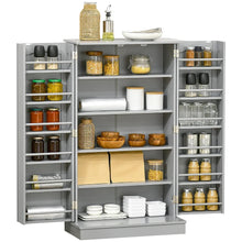 Load image into Gallery viewer, Spaco 17-Tier Kitchen Small Pantry Cabinet with 2 Doors and 6 Adjustable Shelves, Cabinet Pantry, Freestanding 5-Tier Shelving Pantries