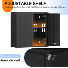 Load image into Gallery viewer, Topass Metal Wall Cabinet with Lockgarage Storage Cabinet, Wall - Mounted Utility Cabinet with Adjustable Shelf &amp; Locking Doors