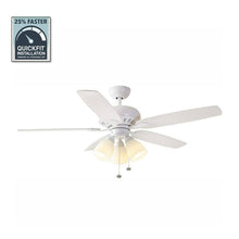 Load image into Gallery viewer, Hampton Bay Rockport 52 in. LED Matte White Ceiling Fan