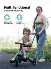 Load image into Gallery viewer, Newyoo TR008 5 - in - 1 Toddler Tricycle with Push Handle, Converts to Balance Bike for 1 - 3 Year Old, Khaki