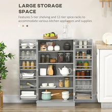 Load image into Gallery viewer, Spaco 17-Tier Kitchen Small Pantry Cabinet with 2 Doors and 6 Adjustable Shelves, Cabinet Pantry, Freestanding 5-Tier Shelving Pantries
