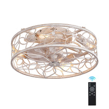 Load image into Gallery viewer, QHTX 18 - Inch White Vintage Caged Ceiling Fan with Remote Control
