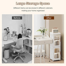 Load image into Gallery viewer, Slim Kitchen Pantry Storage Cabinet with Doors and Shelves, 3 - Tiers Plastic Narrow Storage Organizer Collapsible