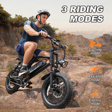 Load image into Gallery viewer, AVDL Electric Bike, 16" Fat Tire Ebike, 500W Motor, 48V 12ah Removable Battery, 4x Suspension, 38 Miles Pure Electric, 55 Miles Pedal