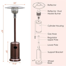 Load image into Gallery viewer, 50,000 BTU Propane Patio Heater, Standing Stainless Steel Outdoor Heater with Wheels, Triple Protection, CSA Certified for Deck &amp; Commercial