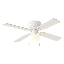 Load image into Gallery viewer, Mainstays 42" Hugger Metal Indoor Ceiling Fan with Light, White, 4 Blades, LED Bulb, Reverse Airflow