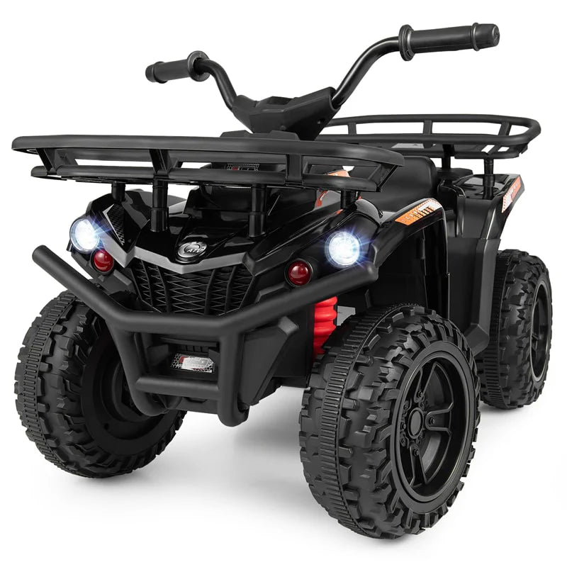 24V Kids ATV Ride On Quad, Electric 4 Wheeler Toy with 5Mph Max Speed, LED Headlights, Music, Front & Rear Storage for Boys Girls