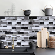Load image into Gallery viewer, Livebor Black and White Peel and Stick Backsplash Kitchen Wallpaper 11.8inchx78.7inch Bathroom Wallpaper for Kitchen Backsplash Waterproof Contact