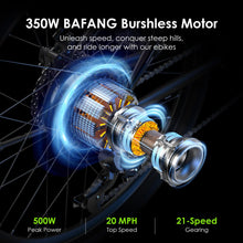 Load image into Gallery viewer, Oraimo Electric Bike for Adults with 350W BAFANG Motor